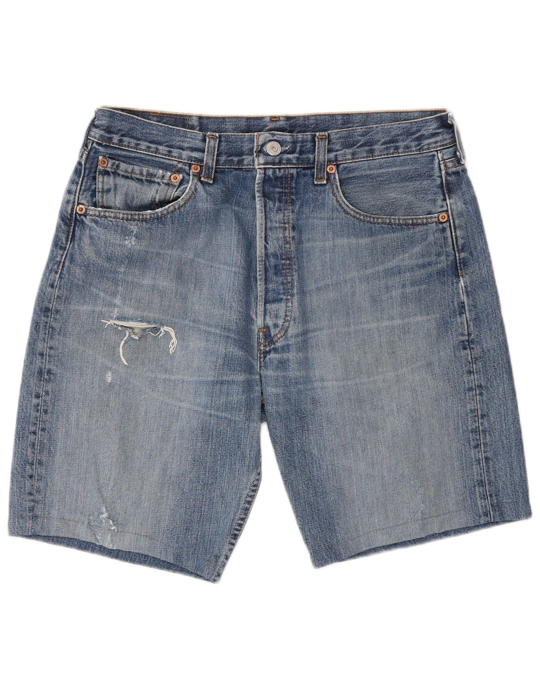LEVI'S Herren 501 Denim Shorts W33 Mittelblaue Baumwolle