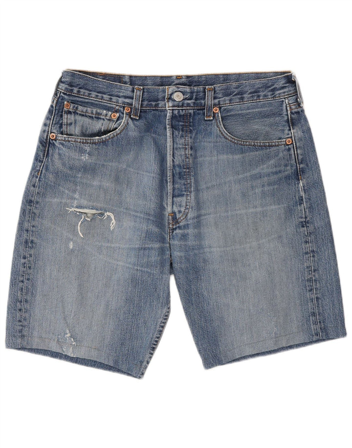 LEVI'S Herren 501 Denim Shorts W33 Mittelblaue Baumwolle