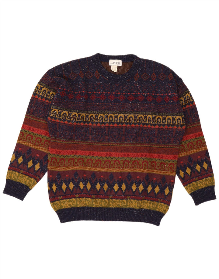 Pitti Herren-Pullover mit Rundhalsausschnitt, Größe 54, XL, mehrfarbig, Fair Isle