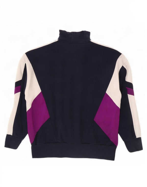 Adidas Damen Grafik-Sweatshirt-Pullover UK 16 Large Marineblau Farbblock
