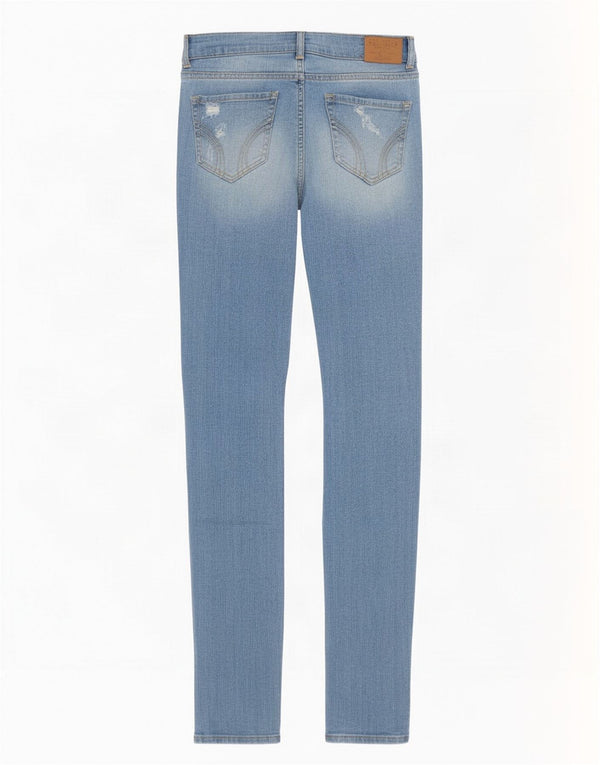 Hollister Damen Distressed Skinny Jeans US 0 XS W24 L33 Blaue Baumwolle