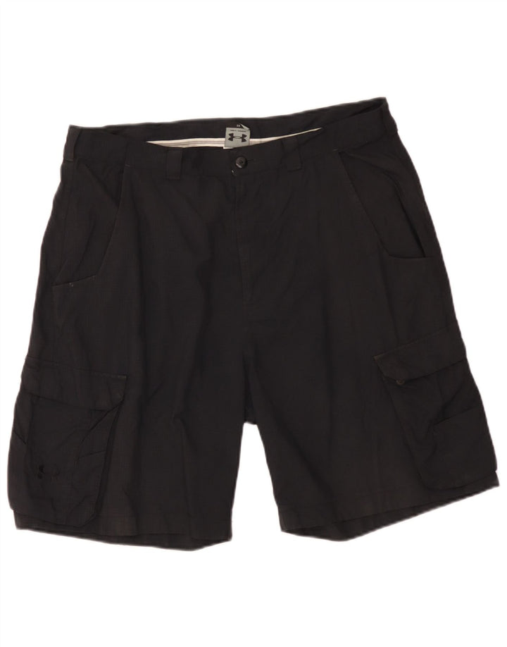Under Armour Herren Cargoshorts W36 Large Schwarz Kariert