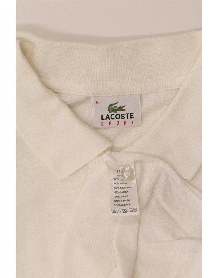 Lacoste Herren-Poloshirt, Größe 5, groß, weiße Baumwolle