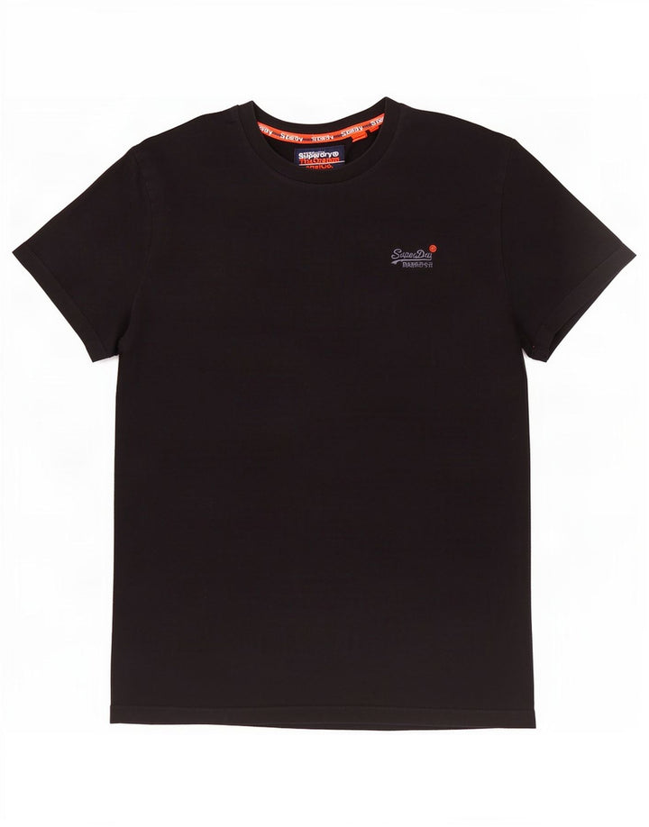 Superdry Herren T-Shirt-Oberteil aus mittelschwarzer Baumwolle