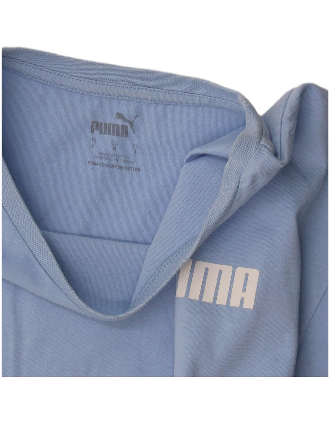 Puma Damen Crop T-Shirt Top UK 16 Large Blau