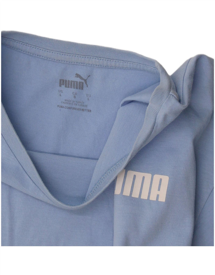 Puma Damen Crop T-Shirt Top UK 16 Large Blau