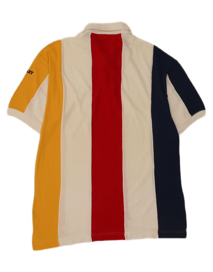 Sisley Herren-Poloshirt, groß, mehrfarbig, gestreift, Baumwolle