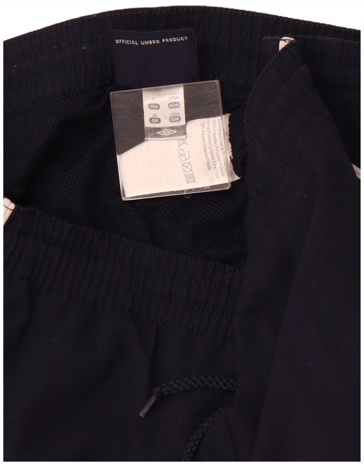 UMBRO Boys Sport Shorts 13-14 Years Large Navy Blue Polyester