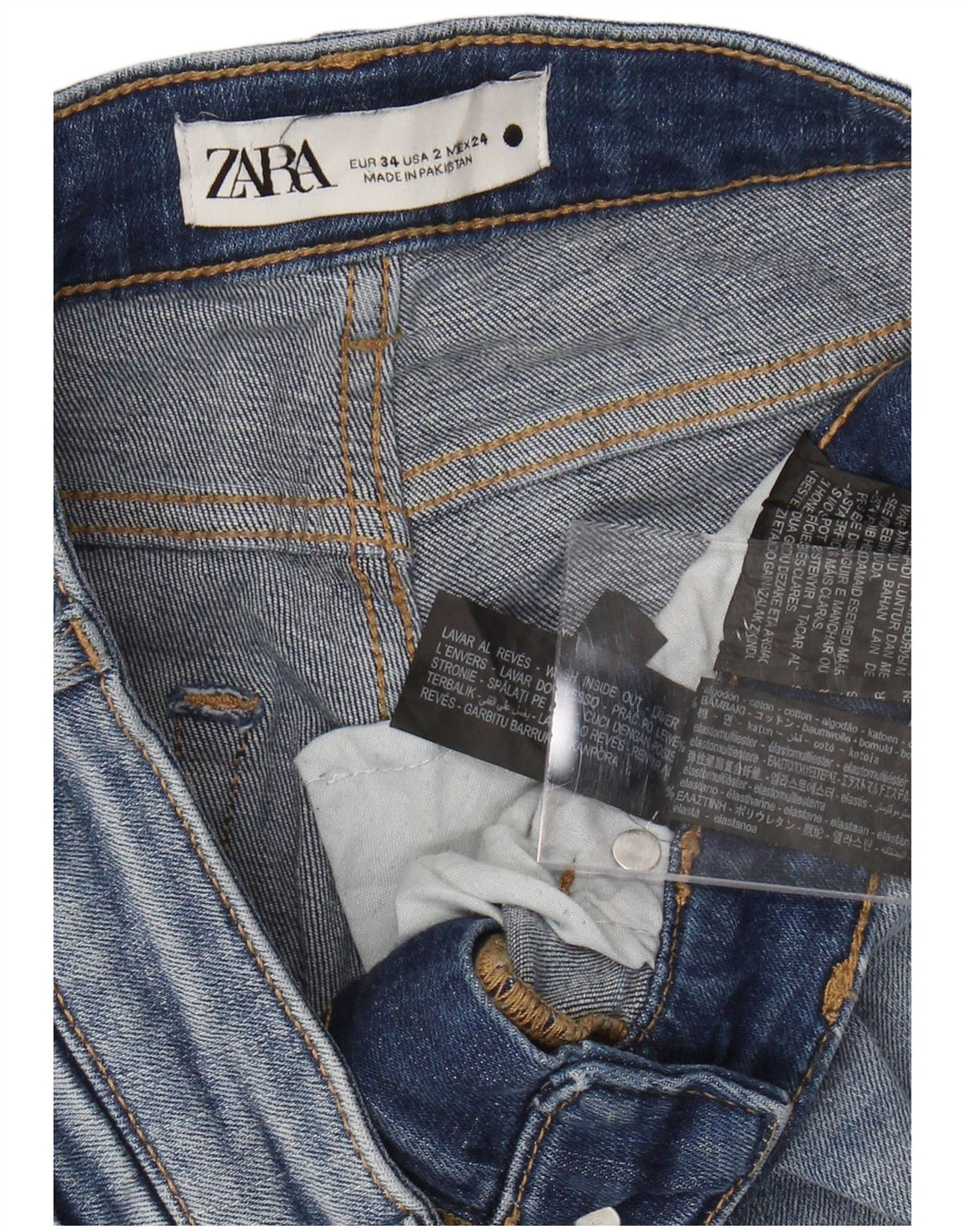 ZARA Damen Skinny Jeans EU 34 2XS W24 L27 Blaue Baumwolle