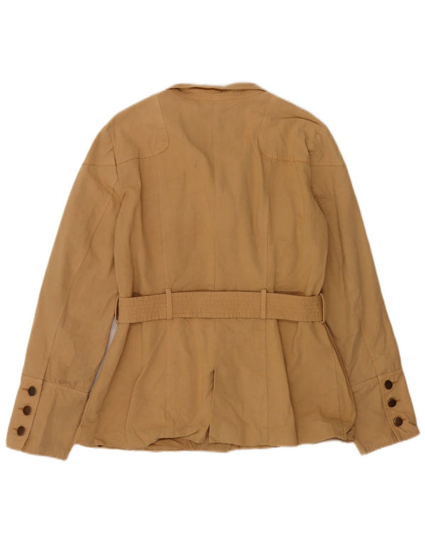 Zara Damen Utility-Jacke EU 42 Large Beige Baumwolle
