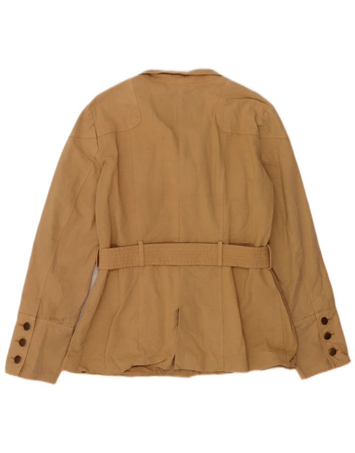 Zara Damen Utility-Jacke EU 42 Large Beige Baumwolle