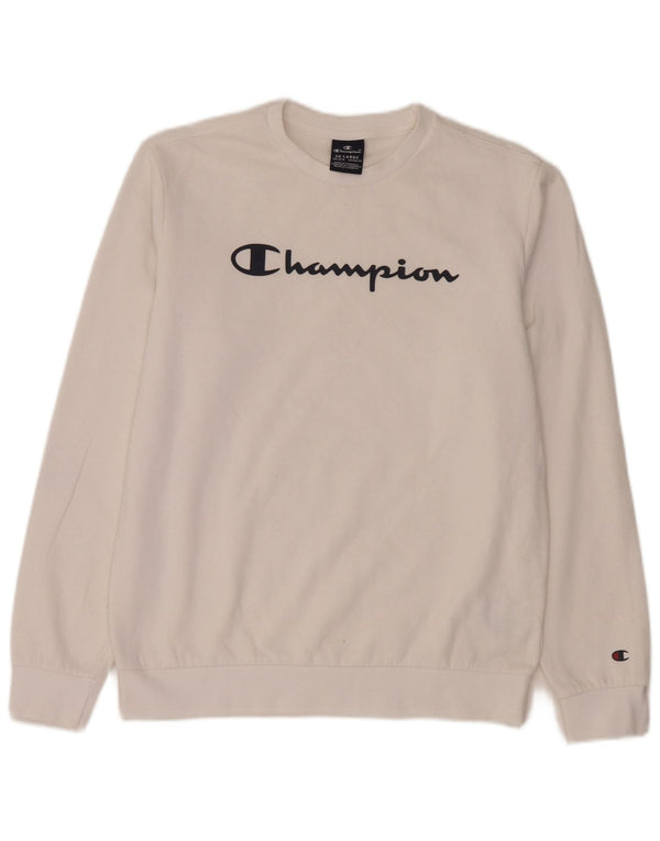 Champion Jungen-Sweatshirt mit Grafik, 15–16 Jahre, 2XL, weiße Baumwolle
