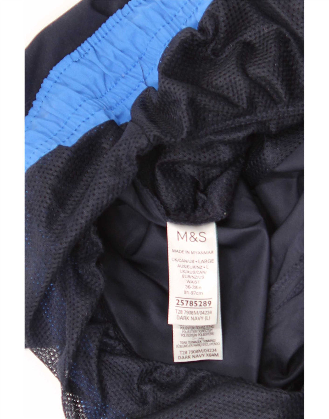 Marks & Spencer Herren-Badeshorts, groß, marineblau, Polyester