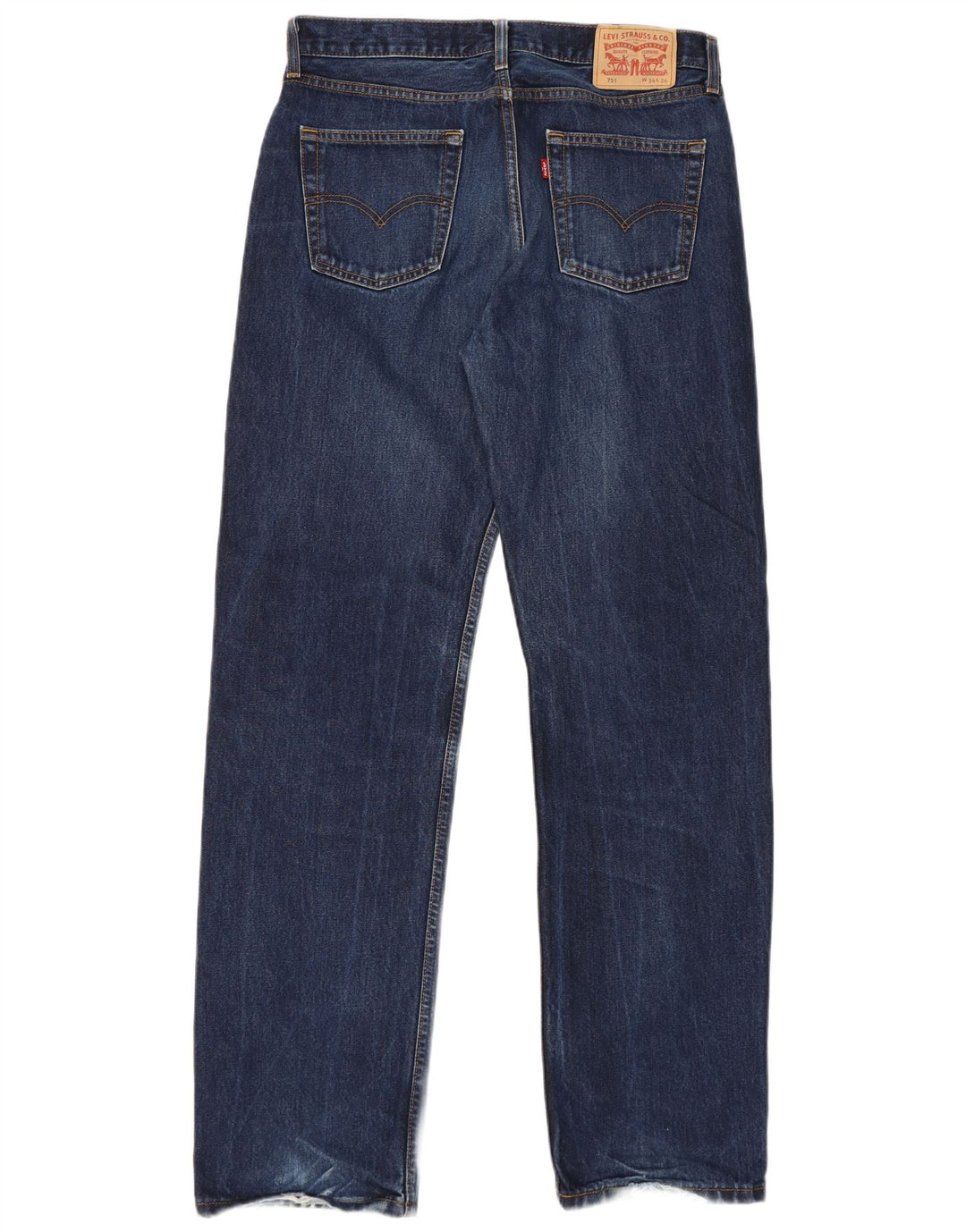Levi's Herren 751 Straight Jeans W34 L34 Marineblaue Baumwolle