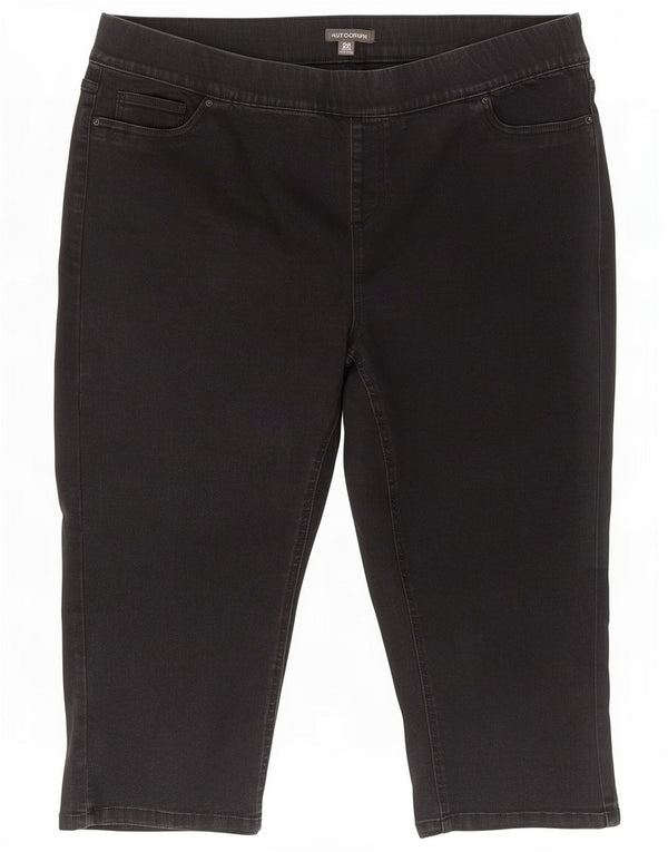 Marks & Spencer Damen Autograph Caprijeans UK 20 2XLW40 L20 Schwarze Baumwolle