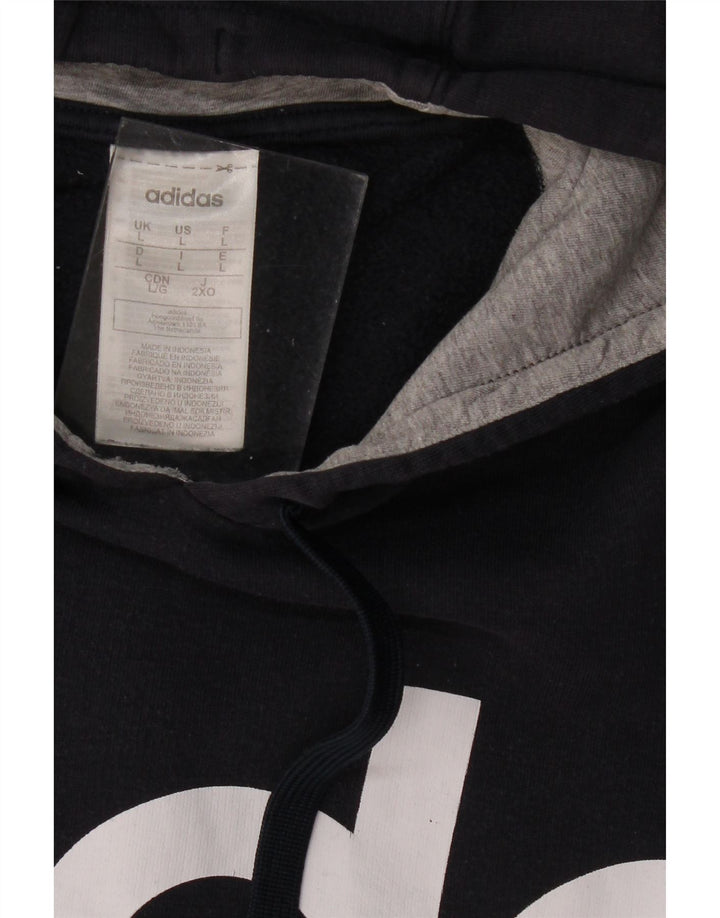 ADIDAS Herren-Kapuzenpullover mit Grafik, groß, graue Farbblock-Baumwolle