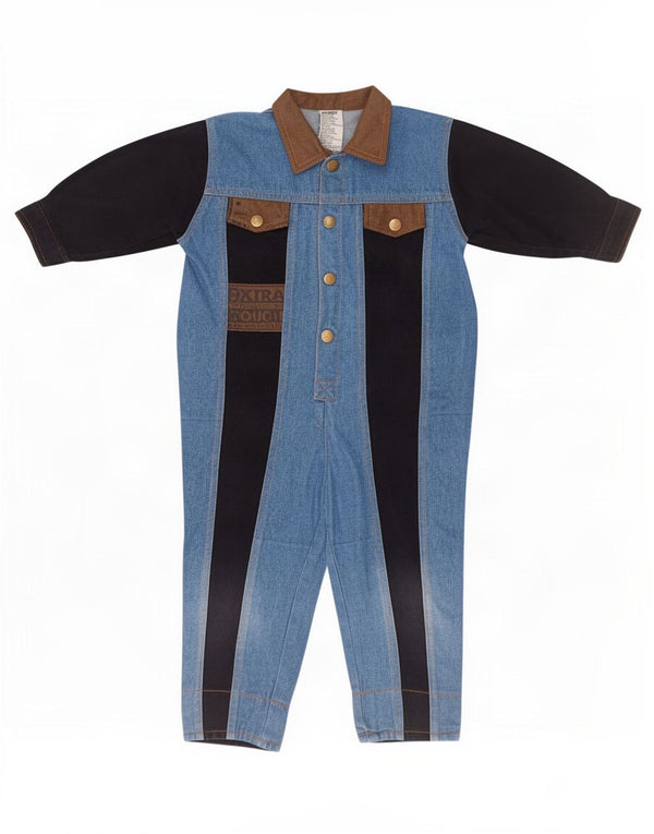 Gitano Baby-Jungen-Jeansoverall mit Grafik, 0–3 Monate, blaue Farbblock-Baumwolle