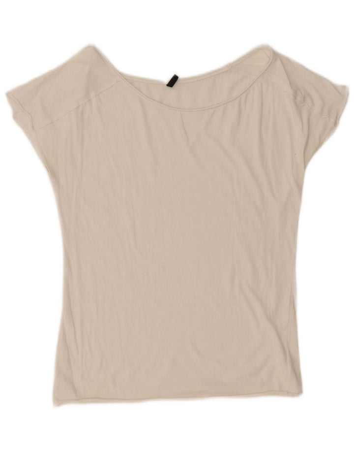 BENETTON Damen T-Shirt Top UK 12 Medium Weiß