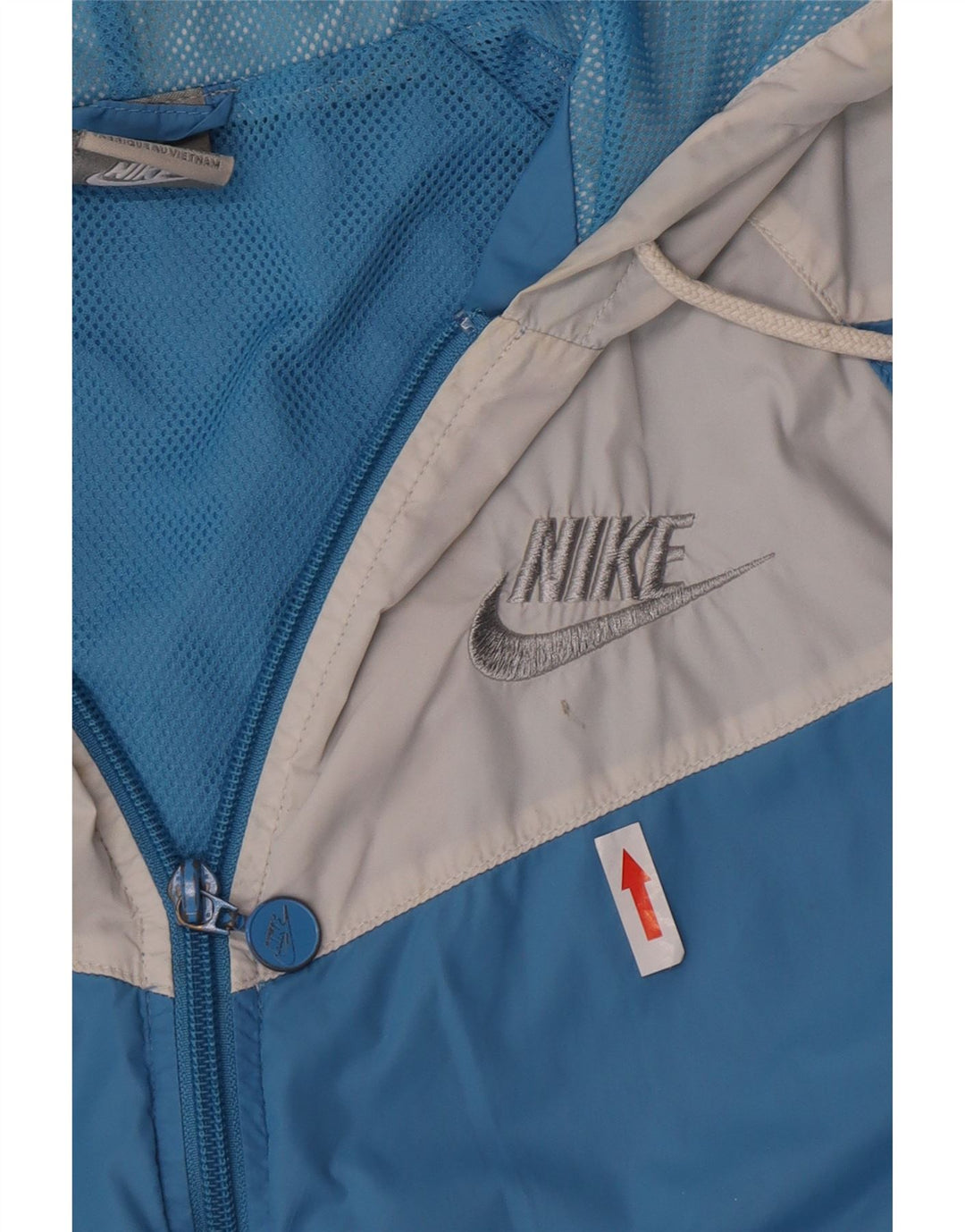 Nike Damen-Regenjacke mit Kapuze, UK 10/12, mittelblaues Colourblock-Nylon