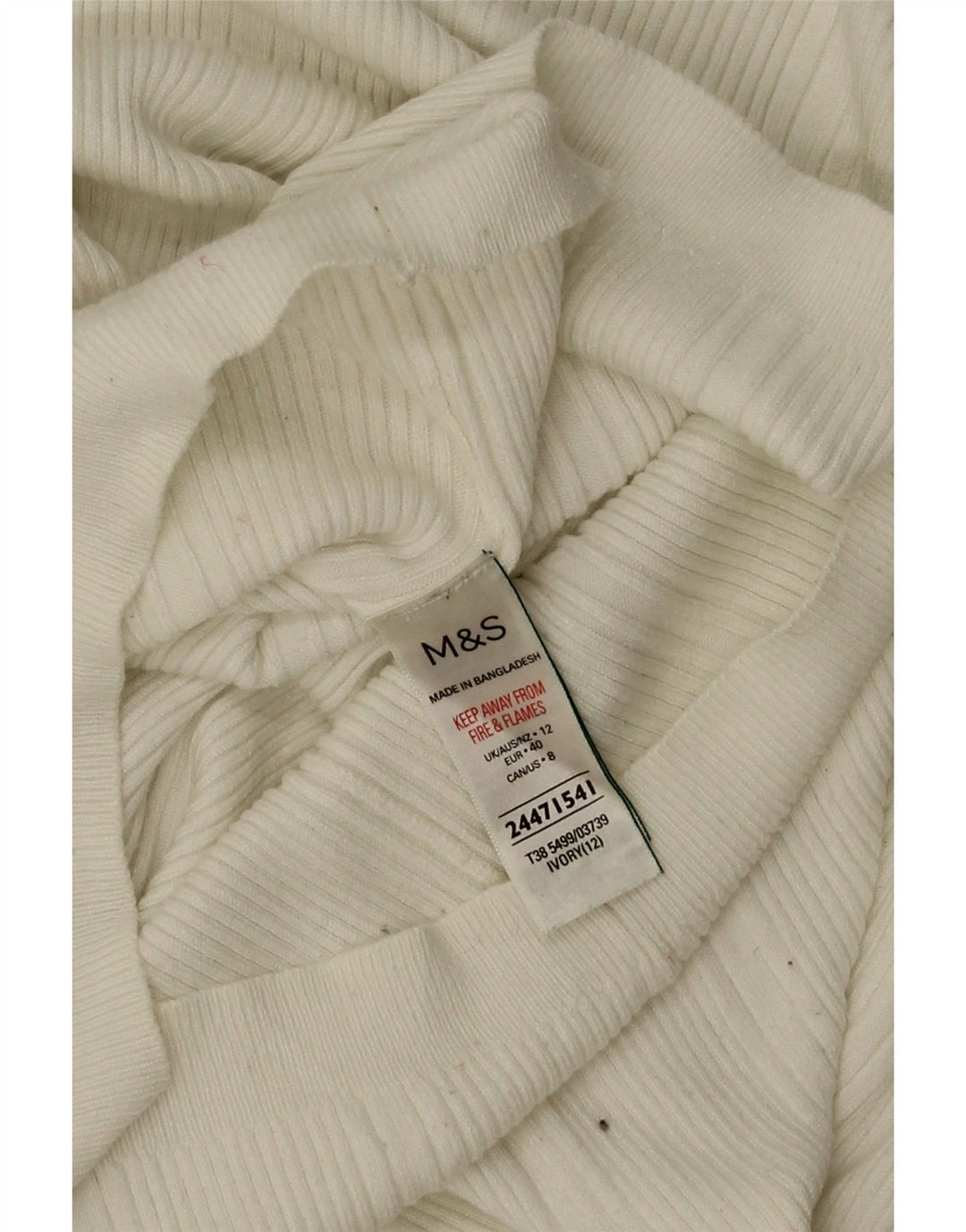 Marks & Spencer Damen-Pullover mit Rollkragen, Gr. 12, mittelgrau, gebrochenes Weiß