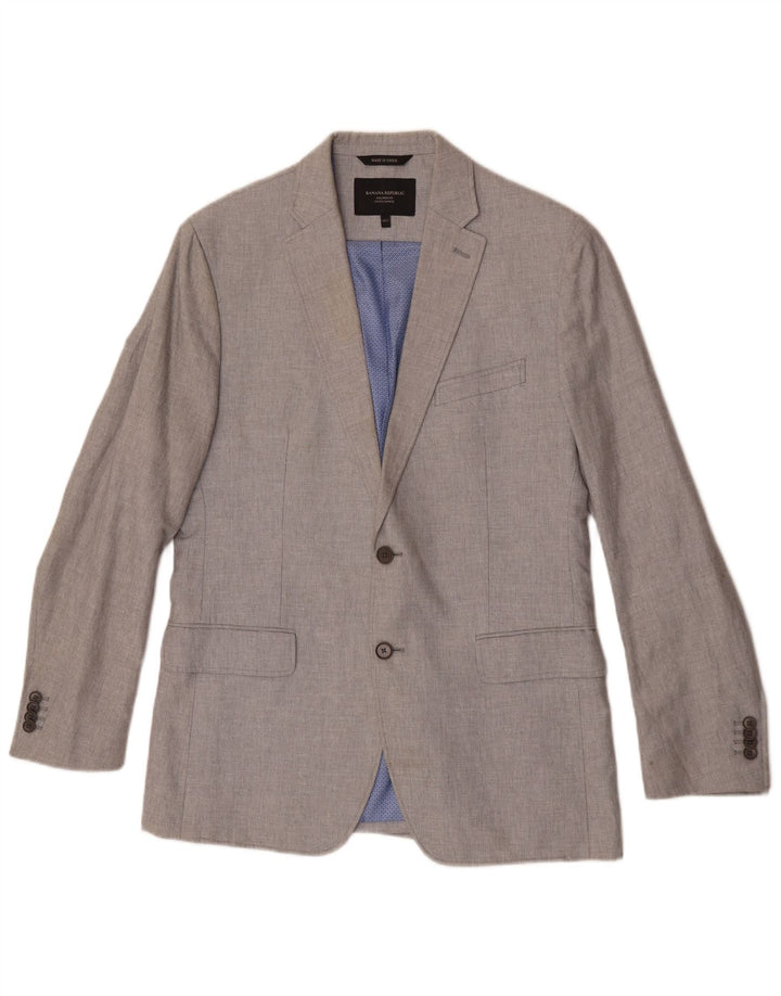 Banana Republic Herren-Blazer mit normaler Passform, 2 Knöpfe, Gr. 40, Grau