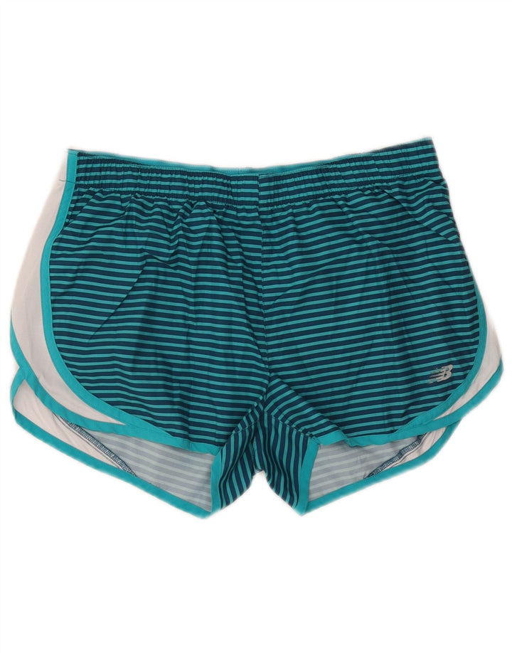NEW BALANCE Damen Sportshorts UK 14 Mittel Marineblau gestreift