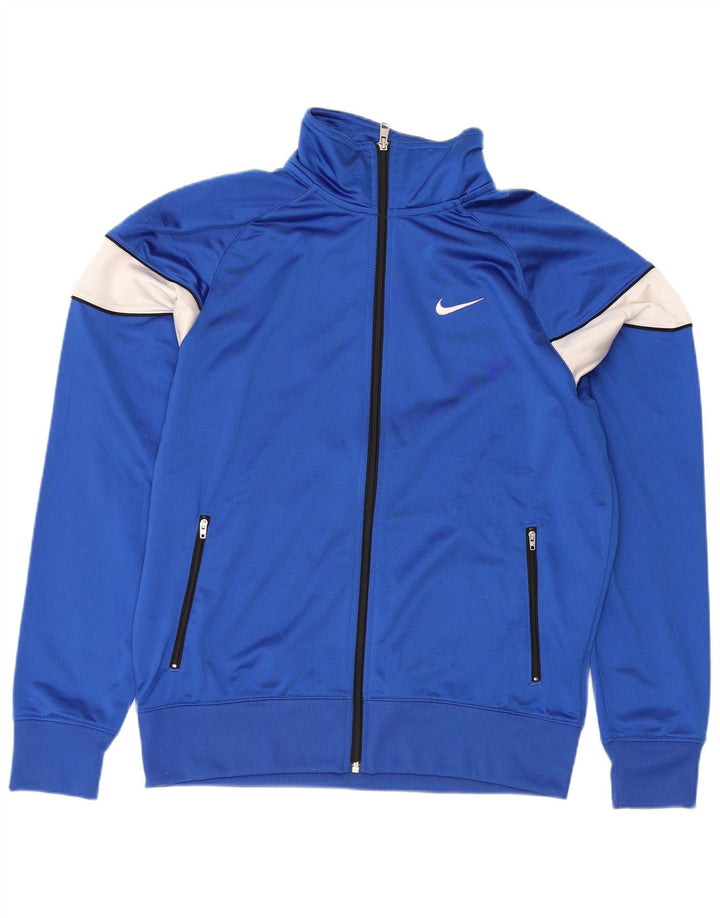 Nike Herren-Trainingsanzugoberjacke aus mittelblauem Colourblock-Polyester