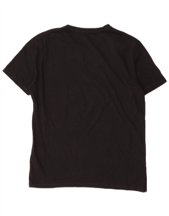 All Saints Herren-T-Shirt aus mittelschwarzer Baumwolle