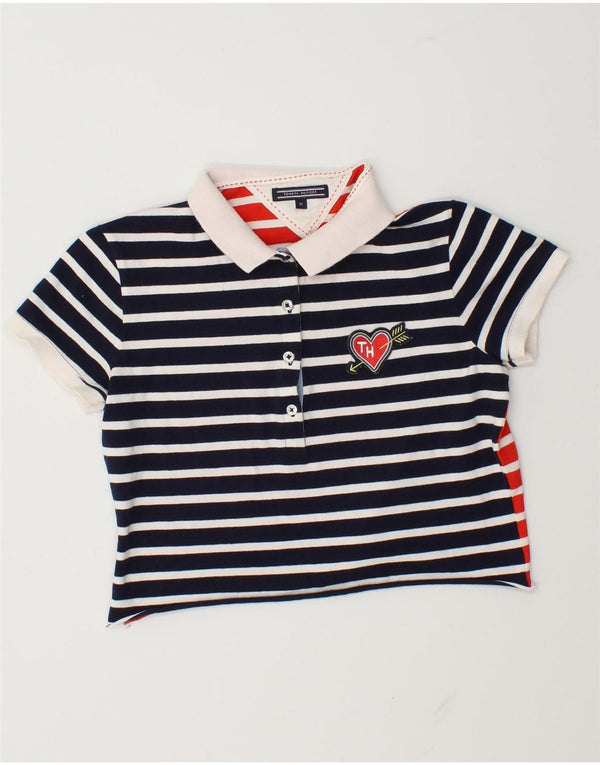 Tommy Hilfiger Damen Rugby-Poloshirt UK 12 Medium Mehrfarbig gestreift