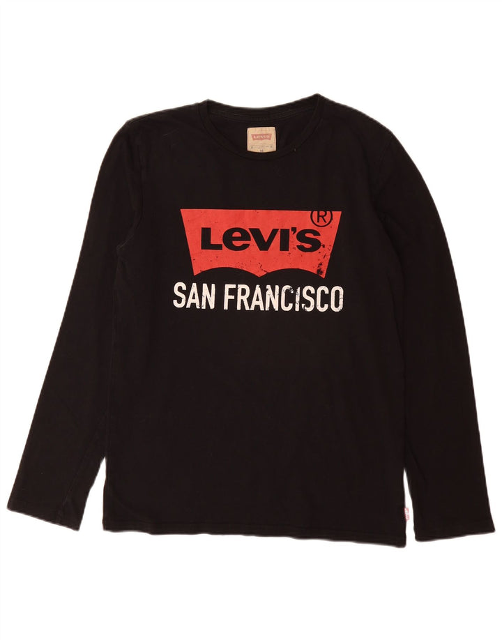 LEVI'S Langarmshirt mit Grafik für Jungen, 15–16 Jahre, schwarze Baumwolle