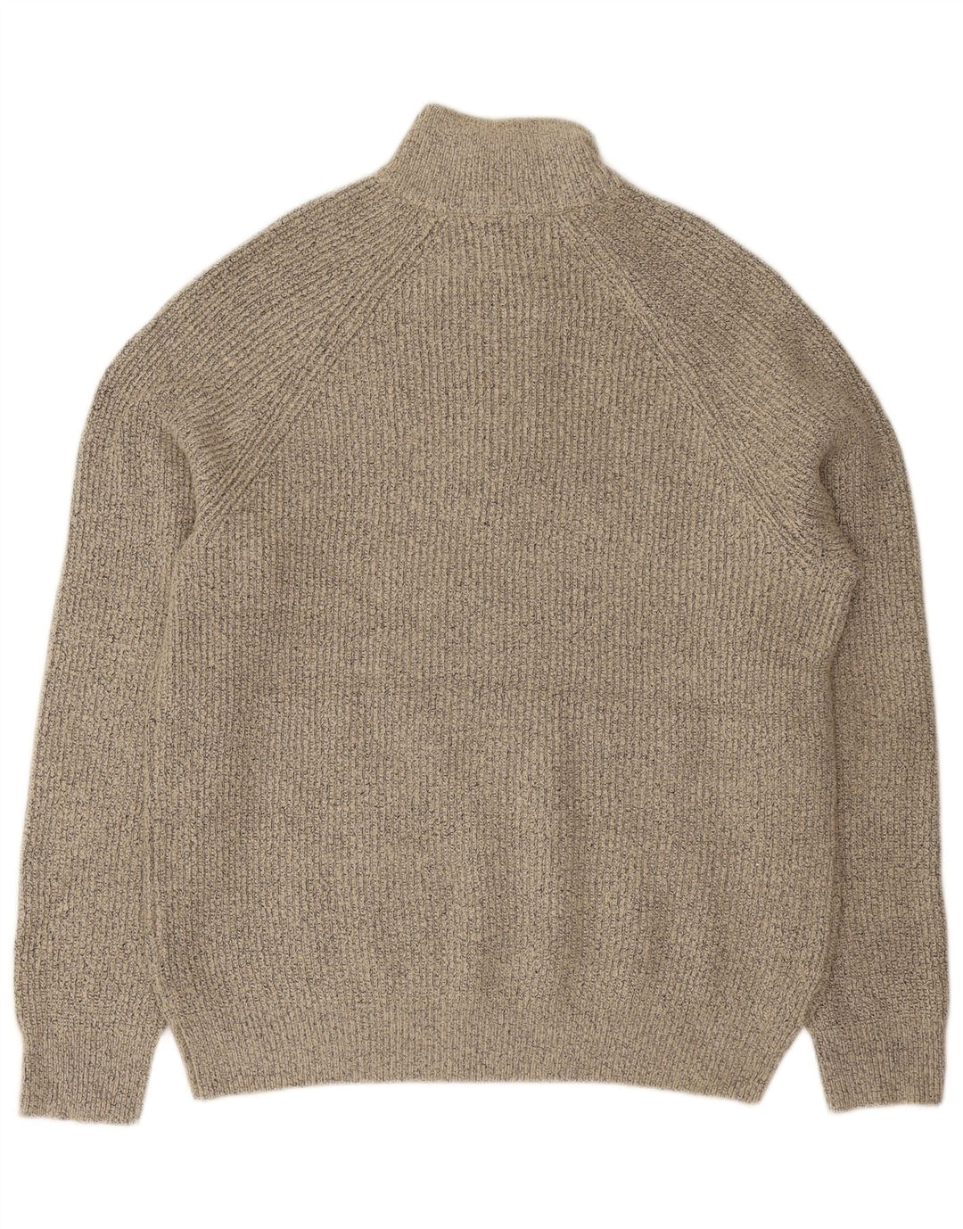 MARKS & SPENCER Womens Zip Neck Jumper Sweater UK 16 Large Grey Flecked