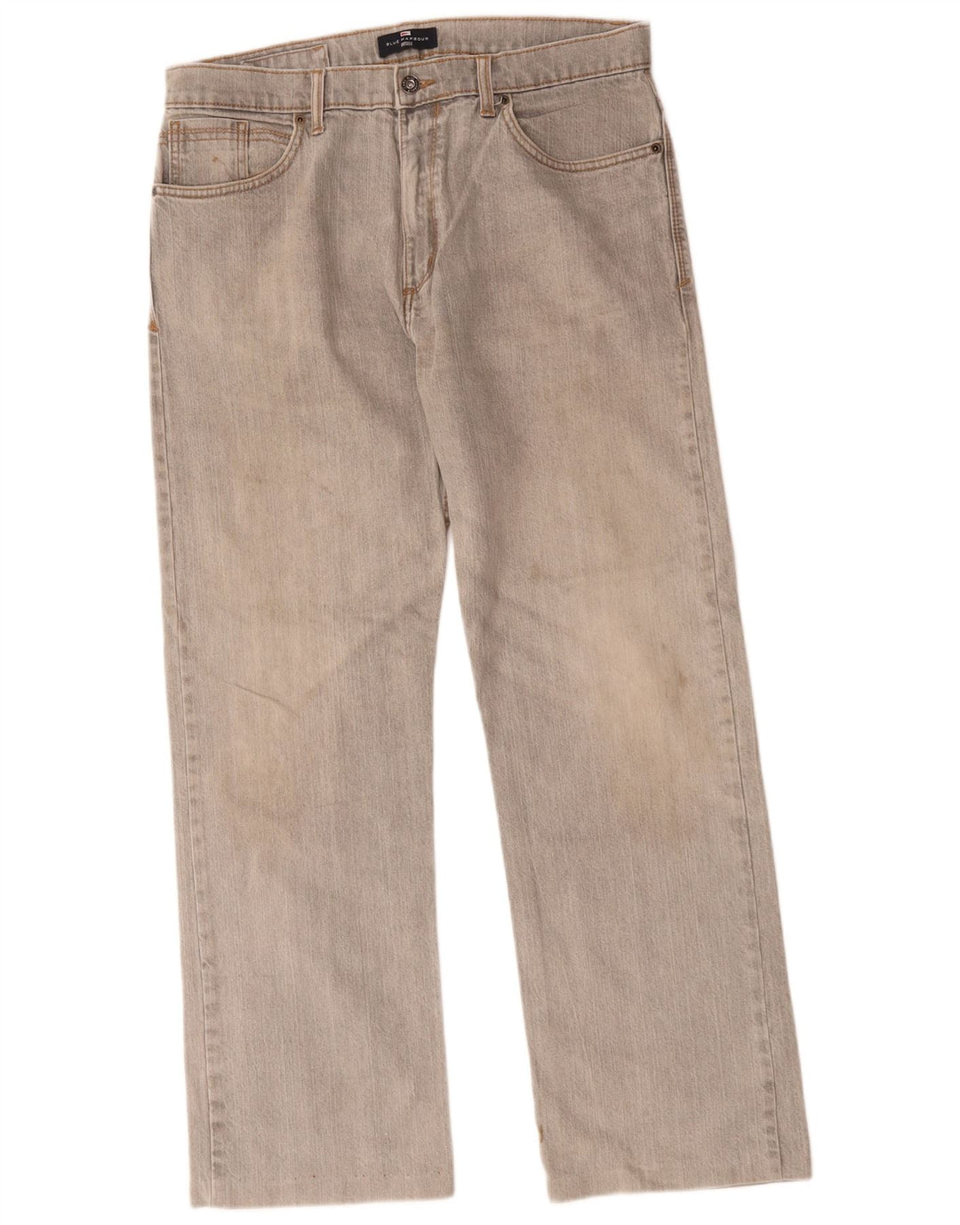 Marks & Spencer Herren Blue Harbor Straight Jeans W34 L31 Graue Baumwolle