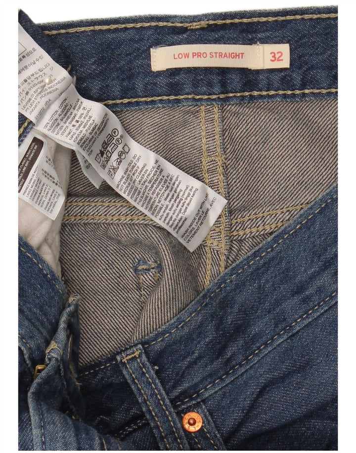 Levi's Herren Low Pro Straight Jeans W32 L32 Blaue Baumwolle