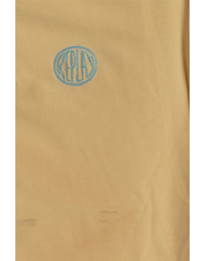 Replay Herren-Poloshirt, groß, gelbe Baumwolle