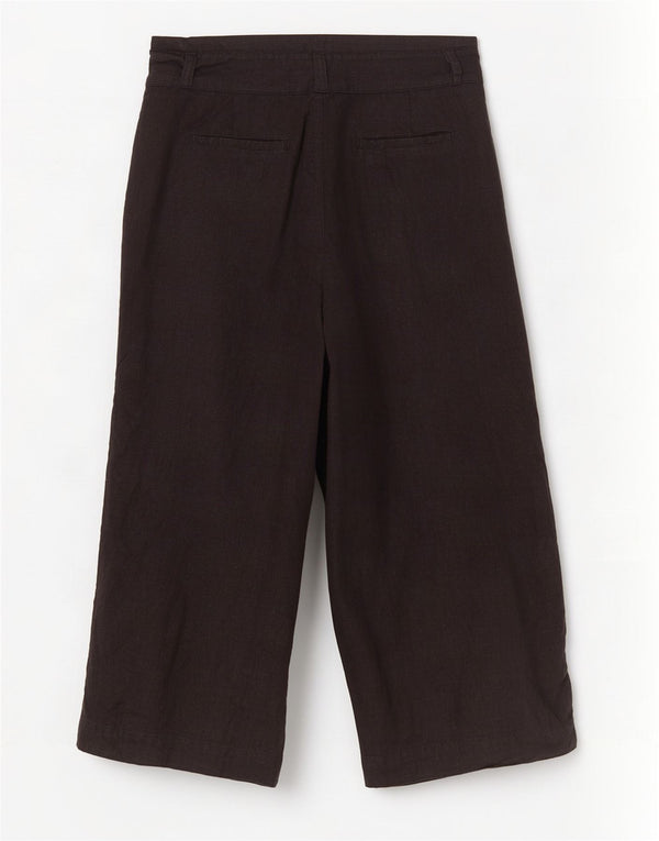 Fat Face Damen Caprihose UK 14 Large W34 L23 Schwarzes Leinen