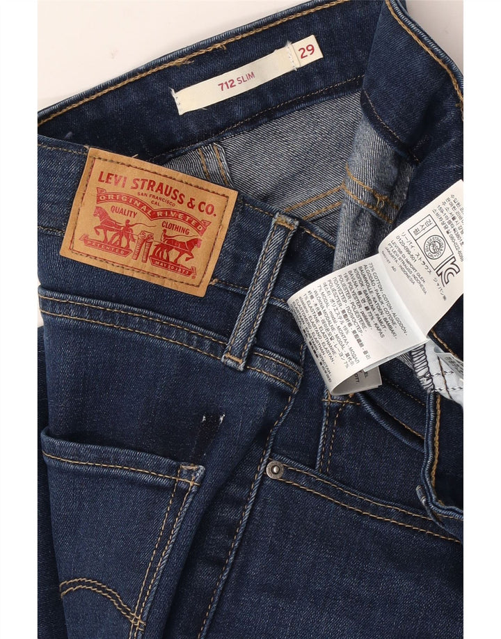 Levi's Damen 712 Slim Jeans W29 L28 Blaue Baumwolle