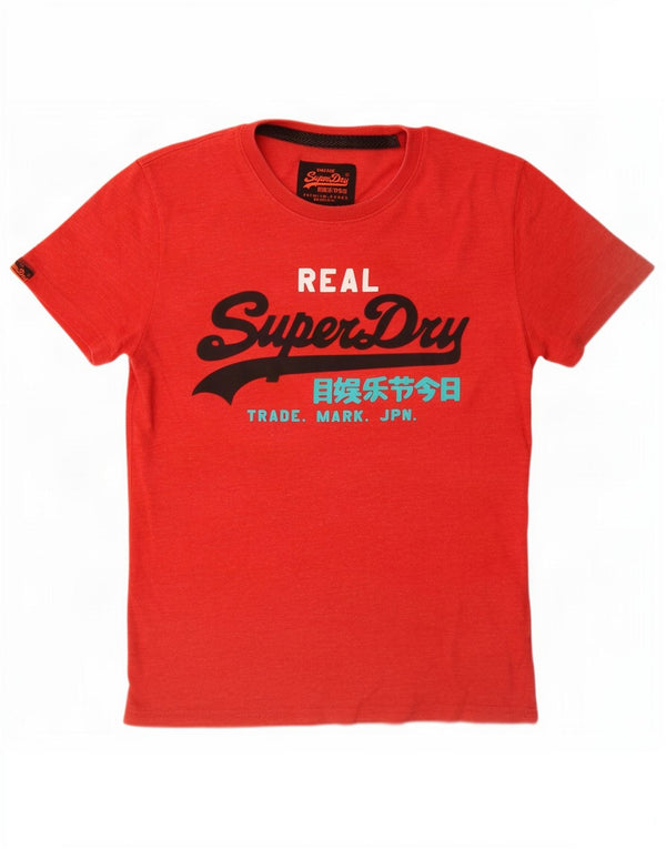 Superdry Herren Grafik-T-Shirt-Oberteil aus mittelroter Baumwolle