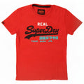 Superdry Herren Grafik-T-Shirt-Oberteil aus mittelroter Baumwolle
