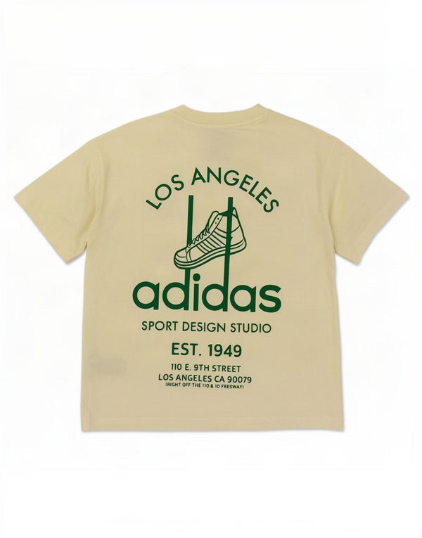 Adidas Herren Loose Fit Graphic T-Shirt Top XS Gelb Baumwolle