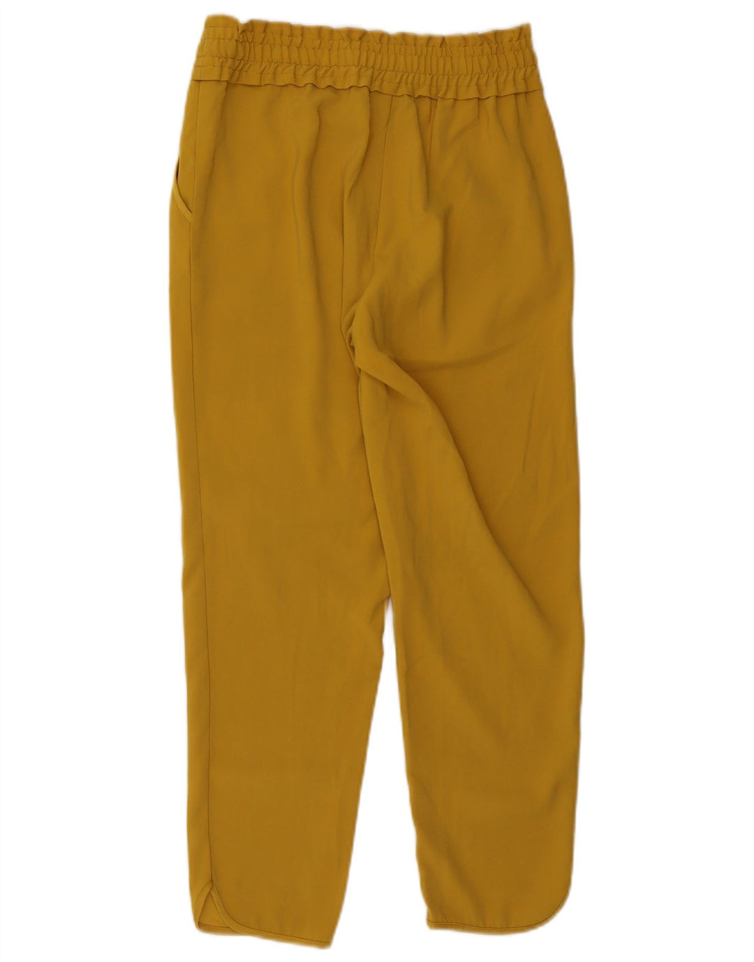 ZARA Damen Tapered Cropped-Hose, Größe S, W26, L25, Gelb, Polyester