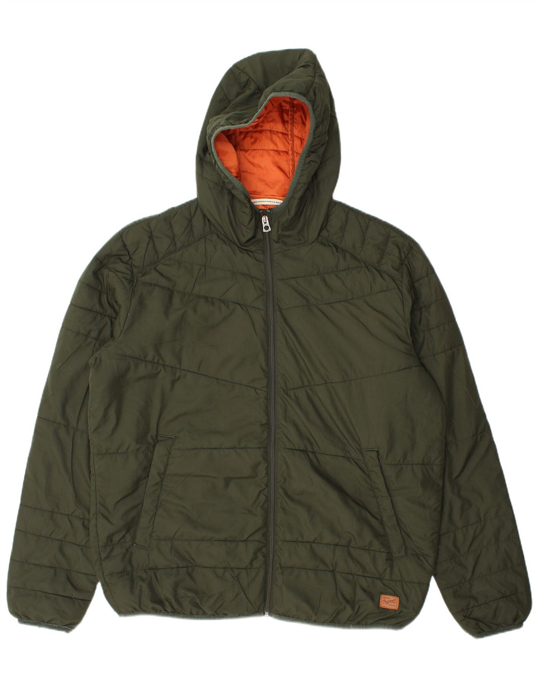 Jack & Jones Herren-Jacke mit Kapuze, gepolstert, UK 42, XL, Grün, Polyester