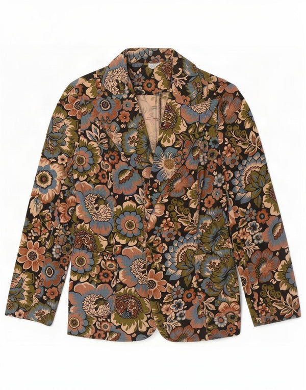 Vintage Womens Open Blazer Jacket IT 42 Medium Multicoloured Floral