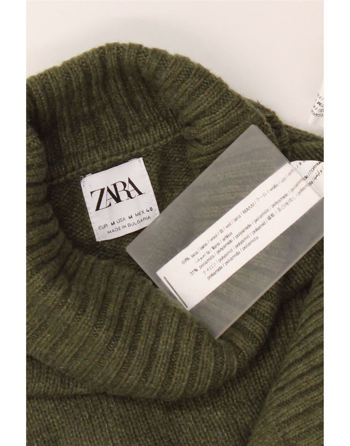 Rollkragenpullover für Herren von Zara, mittlere Khaki-Wolle