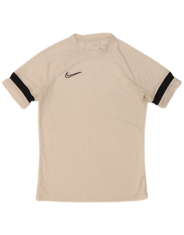 Nike Herren Dri Fit T-Shirt Top Mittelweiß Farbblock
