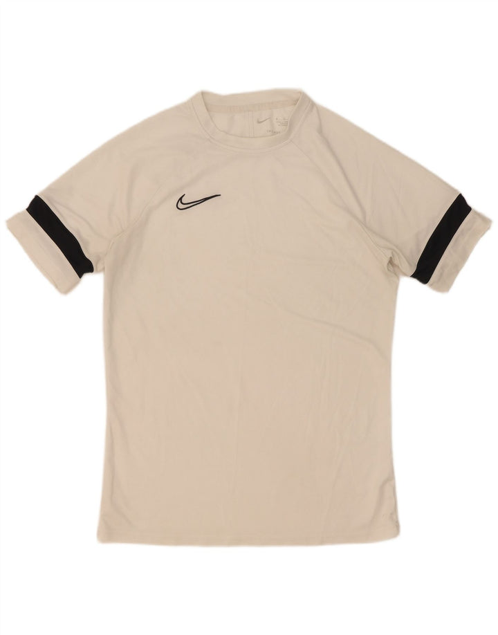 Nike Herren Dri Fit T-Shirt Top Mittelweiß Farbblock