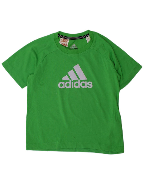 ADIDAS Jungen Climalite Graphic T-Shirt Top 5–6 Jahre, grüne Baumwolle