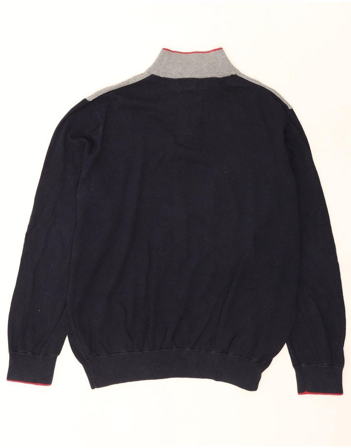 Marks & Spencer Herren Blauer Harbour-Pullover mit Reißverschluss am Hals, XL, Marineblau
