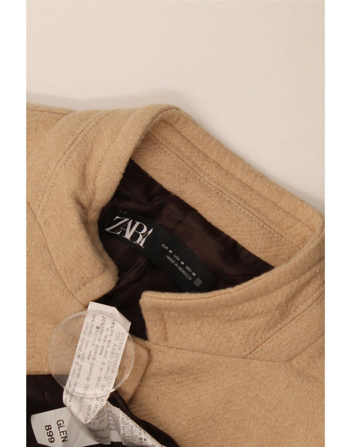Zara Damen Mantel UK 12 Mittelbeige Wolle