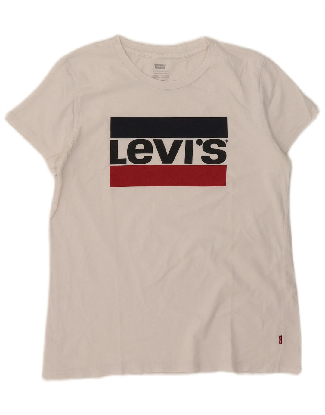 Levi's Damen Grafik-T-Shirt-Oberteil UK 14 Mittelweiß