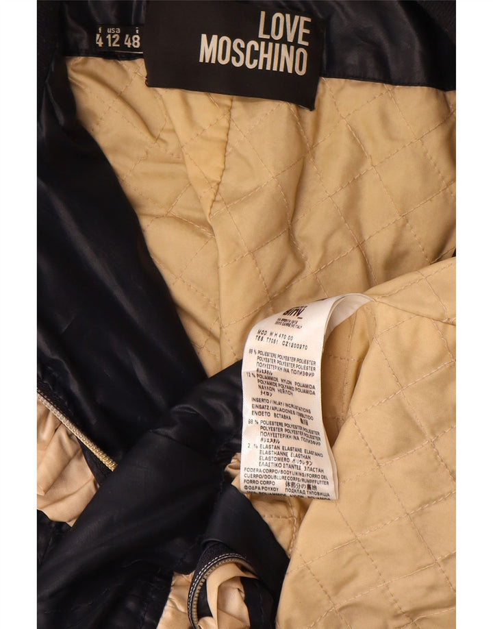 Moschino Damen Utility-Jacke US 12 Large Marineblaues Polyester